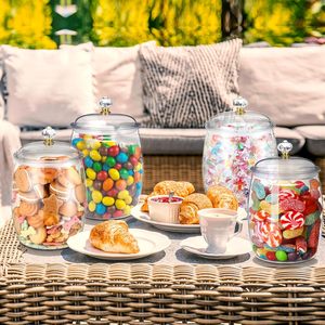 Frascos para Dulces y Galletas con Tapas, Contenedor Transparente de Plástico para Galletas, Frascos Grandes Herméticos para Almacenamiento y Organización - Product Image 2