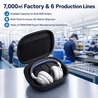 Étui rigide pour casque supra-auriculaire en EVA noir, résistant aux chocs, étanche, pour le transport et les jeux