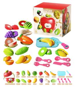 Jeu de puzzle éducatif <span class=keywords><strong>pour</strong></span> enfants, simulation de fruits et légumes à découper en 23 pièces, jouets d'apprentissage précoce multi-scènes - Product Image 1