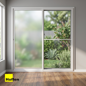 ประตูบานเลื่อนคู่ PVC รุ่น HOFFEN PRO ขนาด 200x205 ซม. สีขาว พร้อมมุ้งไฟเบอร์กลาส กันลม เหมาะสำหรับห้องครัว ห้องใต้ดิน บ้านพักตากอากาศ โกดัง - Product Image 3