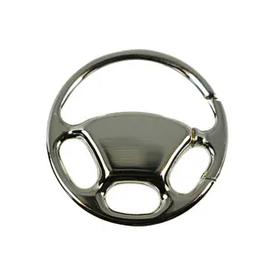 New style metal steering wheel car keychain craft gift