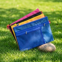 Carpeta de archivos con múltiples compartimentos, estilo cuadrícula, tamaño A4, con cremallera de tres capas, bolsa para documentos de estudiantes, soporte para pruebas de estudiantes, almacenamiento