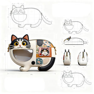 Custom <b>Clear</b> PVC Ita <b>Bag</b> Single Handle Fashion Design with Animals Shape Polyester Lining for Customized design - Product Image 6