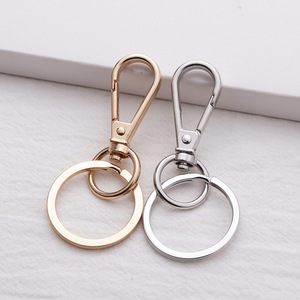 Componenti all'ingrosso per la creazione di gioielli fai da te: Moschettone in lega con gancio per chiavi e portachiavi in metallo placcato - Product Image 2