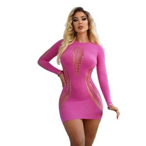 Medias de cuerpo de alta densidad con diseño calado en la cadera, ajustadas y sexys, lencería femenina - Product Image 6