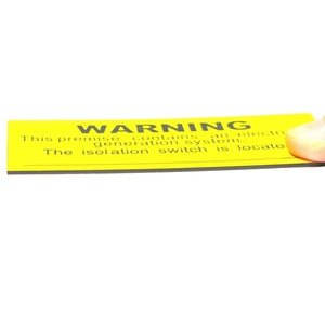 สติกเกอร์กันน้ำแบบสั่งทำสำหรับแผงโซลาร์เซลล์  วัสดุ PV/PVC  ฉลากเตือนความปลอดภัย  แบบพิมพ์สกรีนเคลือบเงา  รุ่น QD-055  รับผลิตแบบ OEM - Product Image 5