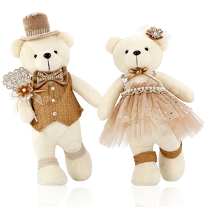 ZAVES 23-Zoll handgemachte Bär Braut Puppe Brautkleid Stofftier mit PP Baumwolle Füllung Stress abbau Überraschung geschenk für Kinder/Mädchen - Product Image 2