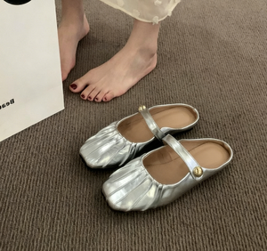 Nouvelles mules plates à bout fermé pour femme Printemps-Été 2026, demi-chaussons Mary Jane pour l'extérieur, sandales <span class=keywords><strong>Muller</strong></span> polyvalentes à enfiler - Product Image 2