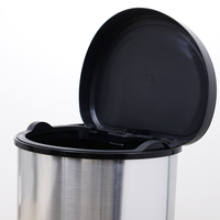 Petite poubelle industrielle de 40 l, corbeille ronde avec revêtement de film brillant, corbeille à ordures