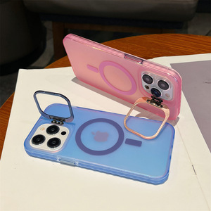 แม่เหล็กที่มองไม่เห็นผู้ถือเคสโทรศัพท์สําหรับIPhone 11 12 <span class=keywords><strong>13</strong></span> 14 15 <span class=keywords><strong>Pro</strong></span> <span class=keywords><strong>Max</strong></span>ไร้สายชาร์จMatte Clearวงเล็บมือถือ - Product Image 5