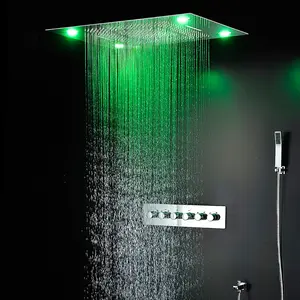 Cixi Japón personalizado desmontable empotrada 5 6 Función de alta presión de chorro de agua de lluvia de doble sus304 latón de montaje en el techo de la ducha
