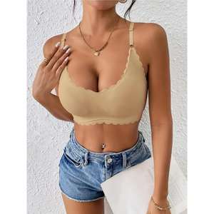 Seven Colors Women's Seamless Ice Silk <b>Bras</b> Scallop-Edge <b>Padded</b> Wire-Free Push-Up <b>Bra</b> Sin Costura Sostenes <b>Bra</b> - Product Image 4