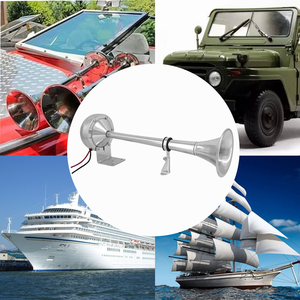 Fort 115dB puissant simple/Double trompette en acier inoxydable <span class=keywords><strong>klaxon</strong></span> d'air de Train électrique marin pour bateaux ou RV ou camions Chrome 12/24V - Product Image 6