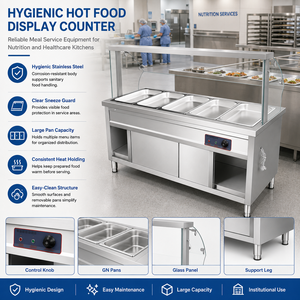 Chauffe-Plats Électrique Commercial en Acier Inoxydable <span class=keywords><strong>Marie</strong></span> – Vitrine Chaude de Comptoir pour Restaurants, Hôtels et Traiteurs avec Couvercles - Product Image 1