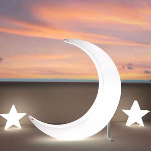 बाहरी रोशनी वाली चंद्रमा स्विंग चेयर गार्डन लाइट प्लास्टिक और प्रकाशयुक्त सुविधा के साथ - Product Image 3