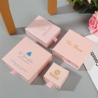 Boîte d'emballage de bijoux haut de gamme avec tiroir coulissant, boîte cadeau en papier personnalisée avec logo, intérieur en velours pour bijoux de mariage, bague, boucles d'oreilles, collier