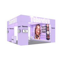 Stand d'exposition modulaire portable 20x20 en aluminium avec étagères en tissu SEG rétroéclairées pour la publicité