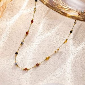 Mixed Natural Stone Stainless Steel 18K <b>Gold</b> Plated Necklace Bracelet <b>Anklet</b> Waterproof Fashion Jewelry Set for Women - Product Image 4