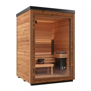 Sauna extérieur moderne en bois massif sur mesure, cabine de sauna finlandaise de luxe pour la maison et le jardin <span class=keywords><strong>avec</strong></span> porte en verre - Product Image 1