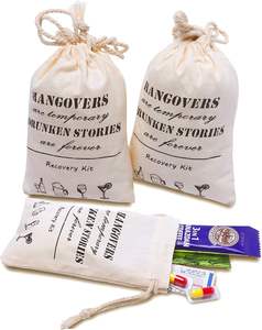 Tas Serut Katun Organik Daur Ulang untuk Perlengkapan Pemulihan Pasca-Mabuk di Pernikahan dan Pesta - Product Image 1