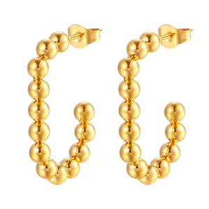 Trending <b>Hook</b> Hoop <b>Earrings</b> Stainless Steel Gold Plated Hypoallergenic Women's Fashion Jewelry Large Size - Product Image 1