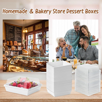 Boîtes d'emballage en gros pour boulangerie, boîtes à desserts avec couvercle transparent pour gâteaux roulés et desserts à emporter