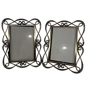 Set Of 2 Iron Metal Photo <b>Frame</b> Antique Finish Perfect For Home <b>Gallery</b> Walls And Office Living Rooms Decor Picture <b>Frames</b> - Product Image 1