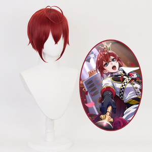 Perruque de cosplay Ainizi de 30 cm, courte, droite, orange foncé, personnage de Riddle Rosehearts, inspirée de Twisted-Wonderland - Product Image 1