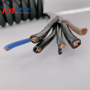Cable de resorte combinado para elevación de iluminación de escenario, cable de PE sólido de 3 núcleos y 4 mm² + 2 grupos de cable de red CAT6 espiral de 8 núcleos - Product Image 4