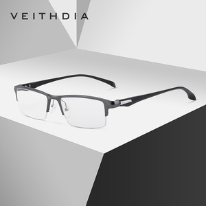 Veithdia Aluminum Magnesium TR90 Half Rim Eyeglasses <b>Frame</b> Square Men Anti Blue Light Protection 8777 - Product Image 1