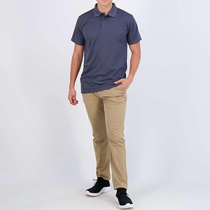 Logotipo personalizado de alta calidad de lujo sólido de secado rápido ligero transpirable cuello de doble capa hombres Golf seda Polo camisetas - Product Image 3