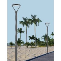Lampe de rue LED extérieure AC, éclairage de jardin 30W AC85-265V, lumière élégante moderne, gris sable 6000K, PC aluminium IP65 500XH600MM