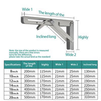 Zuogang Möbel Hardware Schwerlast versteckt Wandmontage faltbar Metall Dreieck-Regal Halterungen für Platzeinsparung