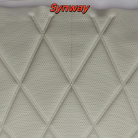 Cuir PVC gaufré 3D à motif diamant avec support tricoté pour textile de maison, sièges de voiture de luxe, usage extérieur imperméable