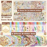 Kit de création de paysage miniature stéréoscopique 3D personnalisé, autocollants de scène pour chambre, collection de livres pour enfants, mignon, créez votre propre boutique, maison
