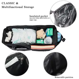 Outdoor Portable Black Hanging Storage Bag Baby Stroller Organizer Bag Mom Diaper Bag