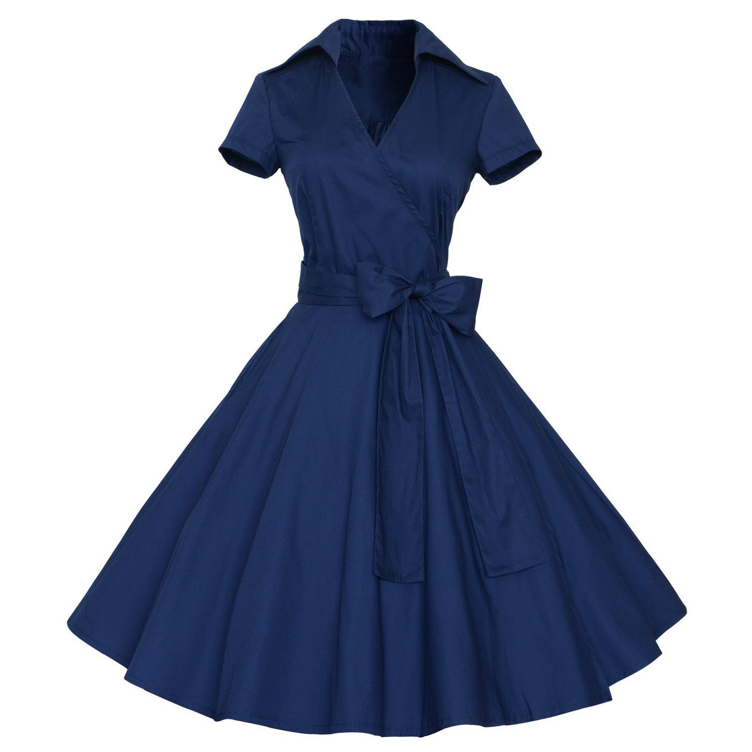Robe Polyvalente élégante Robe Cocktail Wedtrend - Style Vintage Années 1950 - Ligne A Avec Poches - Bleu Roi Robe Rockabilly élégante