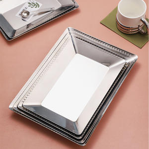 環境にやさしいステンレスフルーツBBQプレートスクエアシルバーミラー色レストラン用マルチサイズ - Product Image 6