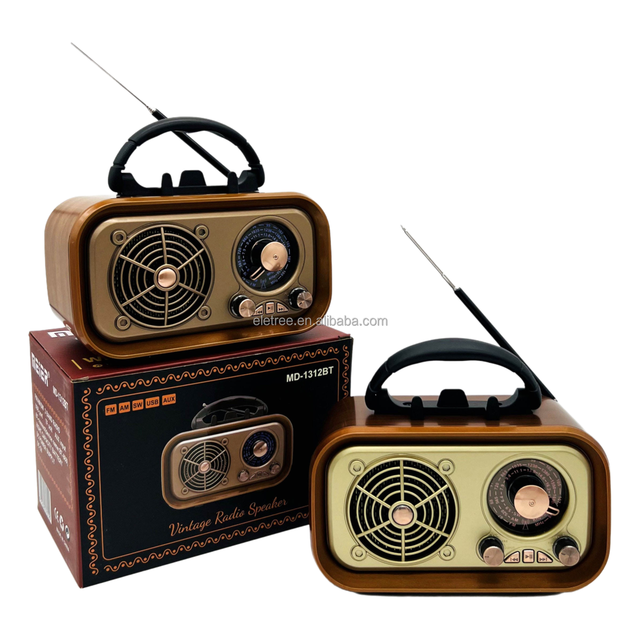 Wholesale Vintage Design BT Speaker with AM FM FM Radio Ambient Lighting Convenient Carry Handle