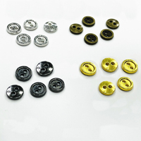 Mini bouton de couture 2 trous 5mm 6mm 7mm 8mm petits yeux ronds boucle en métal épais artisanat poupée jouet bébé vêtements boutons pour bricolage