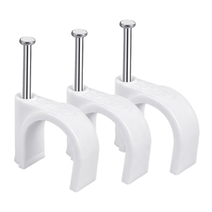 MW 100-Pack White 7mm Cable Clips For RG59 Coax Cat5 & Cat6 – Nail Clamps & Tacks Strong And Solid Cable Clips - | PH