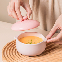 Keramik schale mit Deckel Eintopf Pilz Kinder suppe Topf gedämpfte Ei Salats ch üssel Geschirr Reiss chale