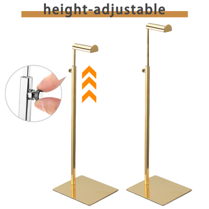 Có Thể Điều Chỉnh Kim Loại <span class=keywords><strong>Chrome</strong></span> Vàng Hiển Thị Ví Đứng Treo Móc Đơn Túi Xách Móc Áo Chủ Hiển Thị Kệ Cho Cửa Hàng Cửa Hàng - Product Image 3