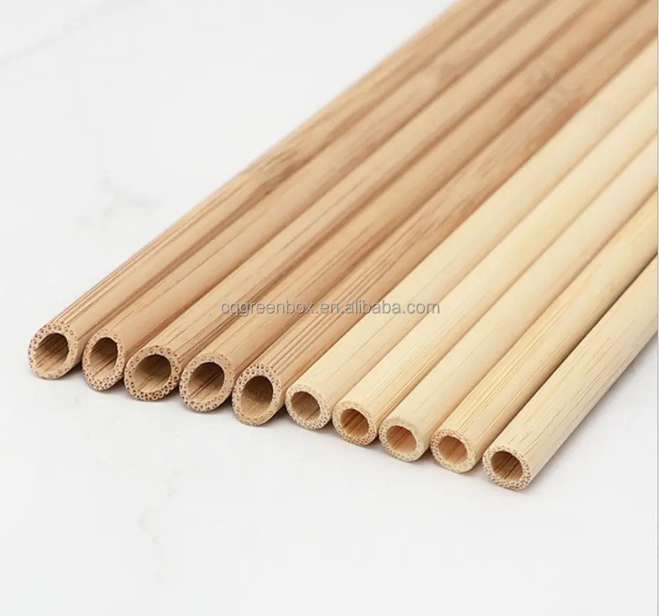 Atacado Resistente Biodegradável Palha De Bambu Descartável Reutilizável Palha De Bambu Natural Palha Beber