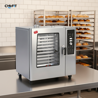Nouveau Four Combiné Commercial Électrique en Acier Inoxydable avec Écran Tactile, Vapeur Universelle, pour Restaurants, Hôtels, Boulangeries, Utilisation pour Noix et Eau