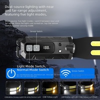 Autre équipement de jardinage : Lampe frontale COB d'extérieur rechargeable ultra-lumineuse à longue autonomie avec batterie au lithium, portable pour la randonnée
