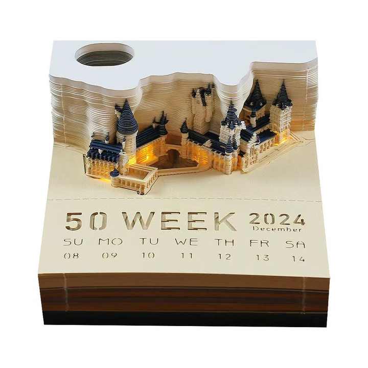 Custom Calendar 2024 3D Memo Pad Tear Off Notepad Hary Potter Hogwarts ...