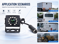 Cámara de Reversa Profesional OEM ODM Lanchi LC-FS06 IP68 con Lente de 2.8mm, Visión Nocturna Infrarroja, 3DNR, Soporte de Instalación para Autobuses
