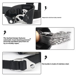 Q&C Ascendedor de Aluminio para Aviación Tipo Pie Izquierdo, Agarrador de Cuerda Ajustable <span class=keywords><strong>SOB</strong></span>, Equipo de Escalada y Montañismo para Exteriores con Autobloqueo - Product Image 3