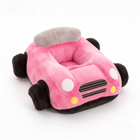 Siège de voiture en peluche pour enfants, chaise d'apprentissage souple avec volant, pour jeu d'imitation et assise sécurisée